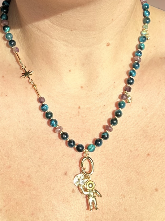 blue hour beaded necklace