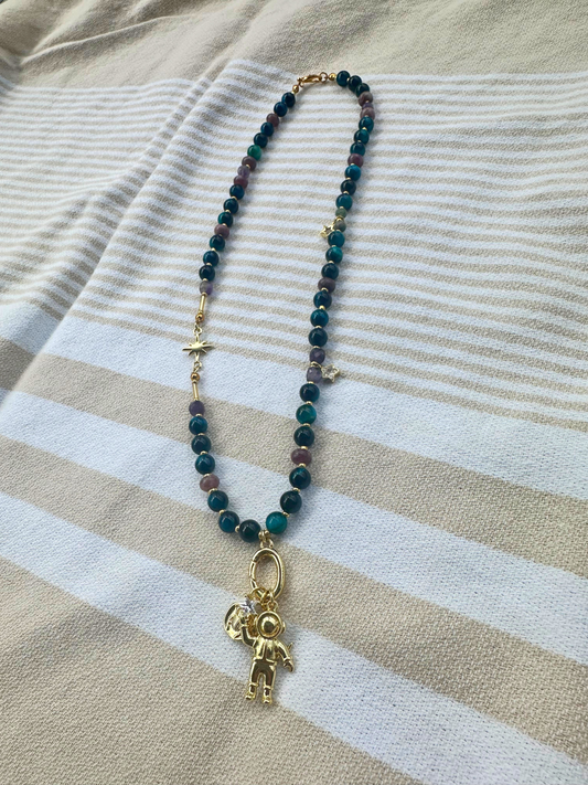 blue hour beaded necklace