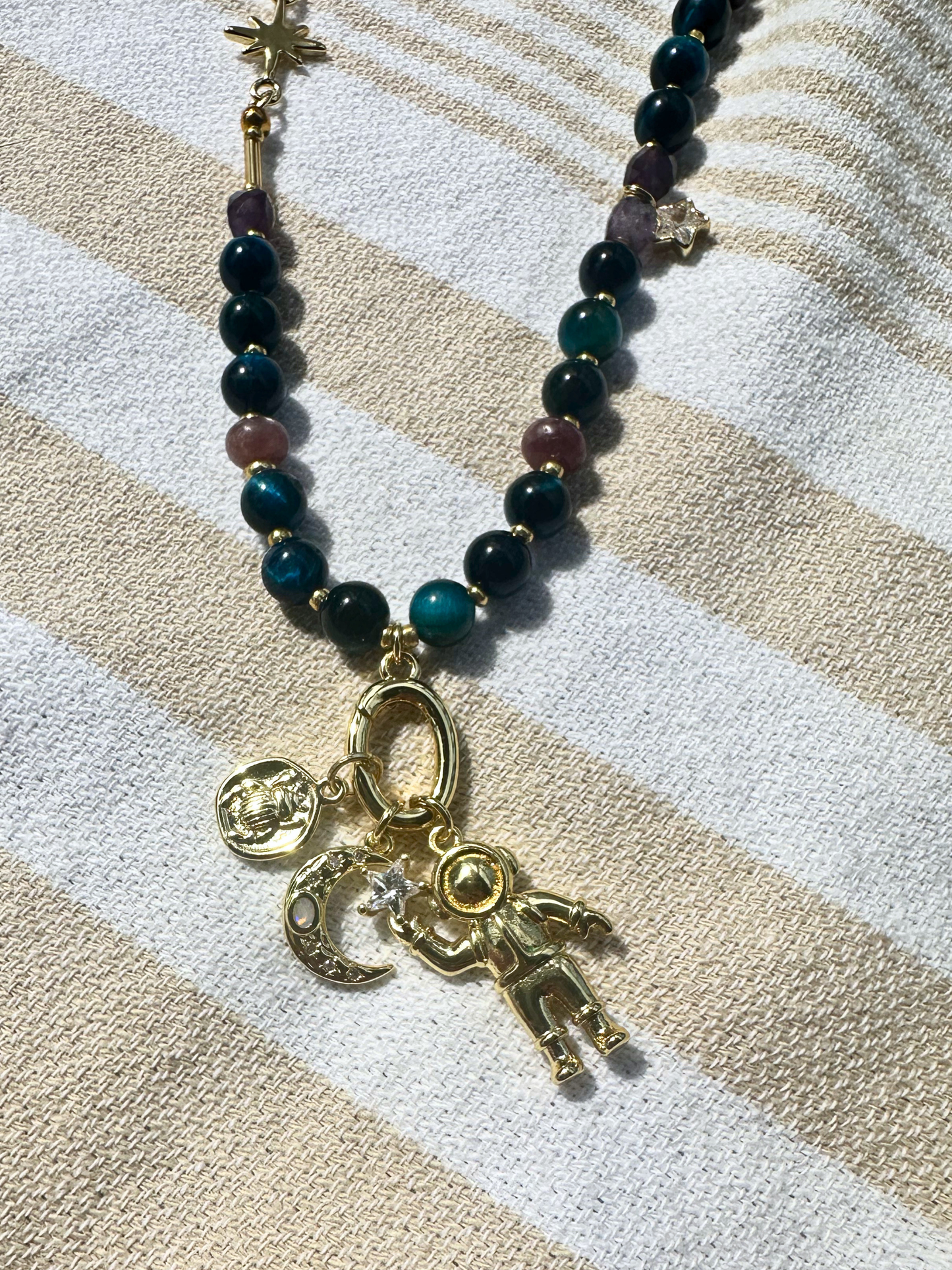 blue hour beaded necklace