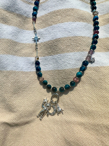 blue hour beaded necklace
